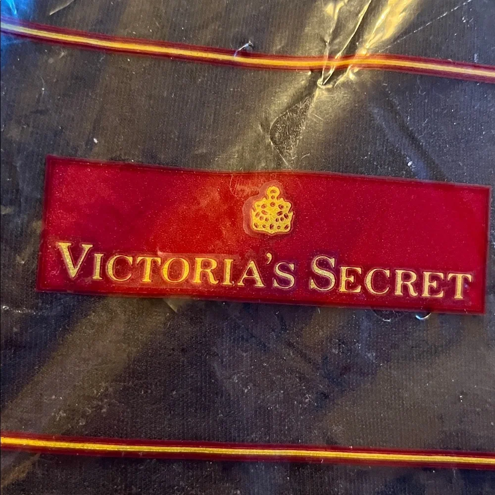 Vtg Victoria Secret Gold Label L Sheer Thigh High Lace Top Seamed Stockings BLK